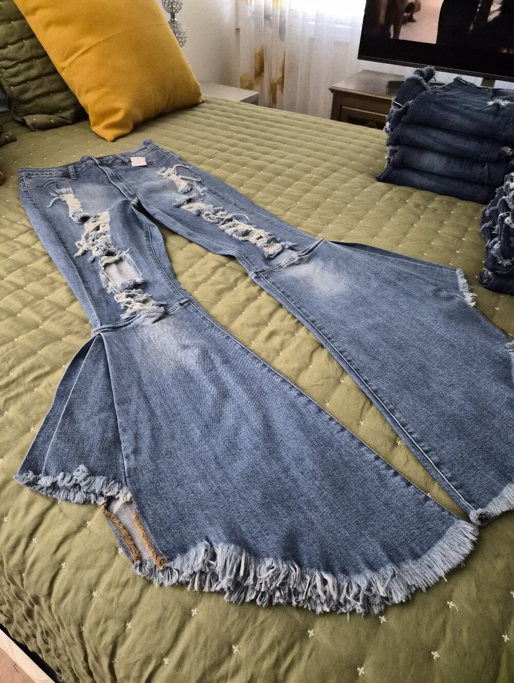 👖Stretch Denim Bell-Bottom Jeans